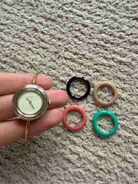 Gucci Gold Watch with Colorful Bezels